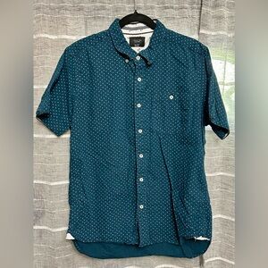 Men's Teal Polka Dot Button Down Shirt